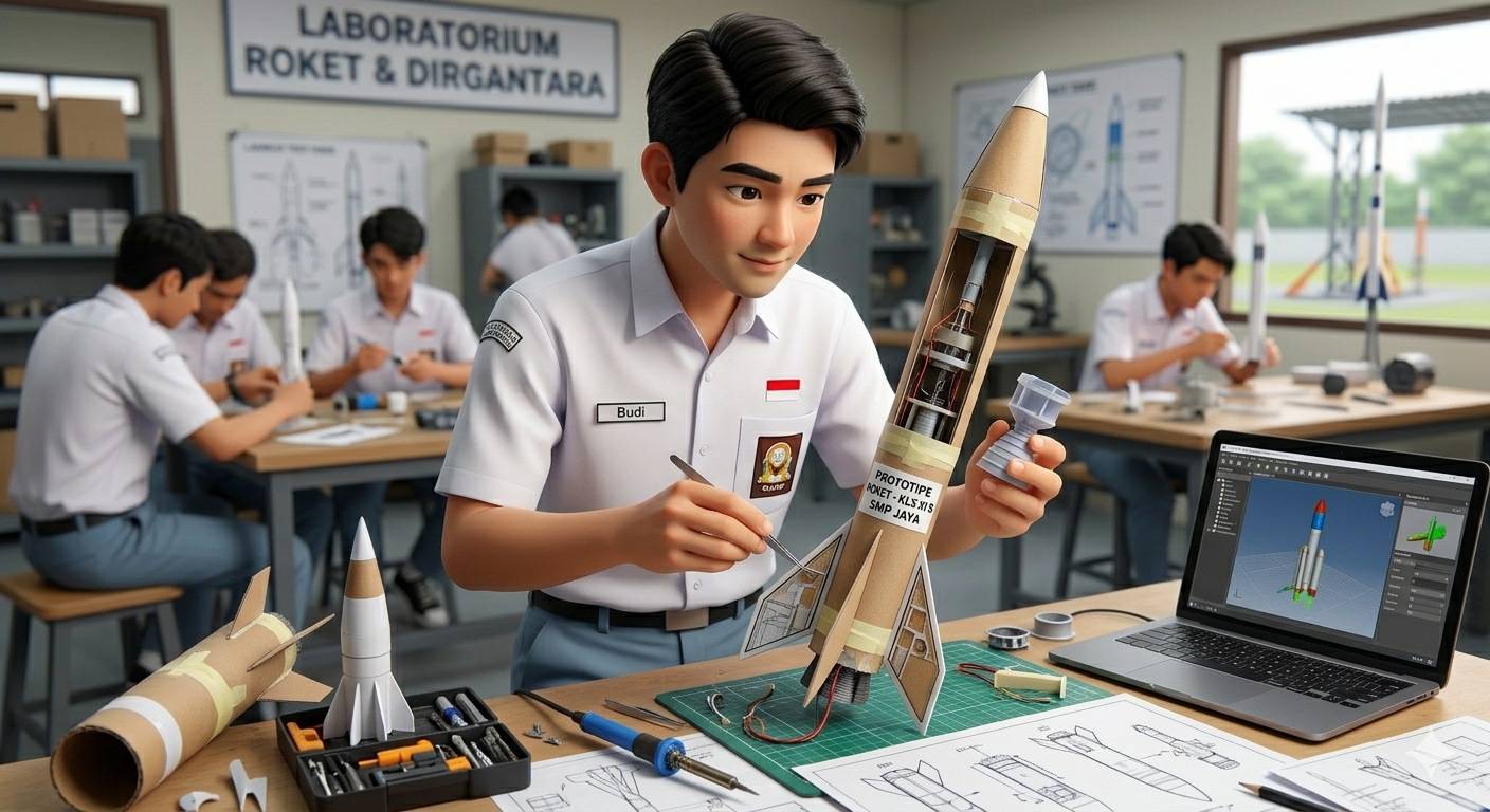 Sukses membuat simulasi roket terbang