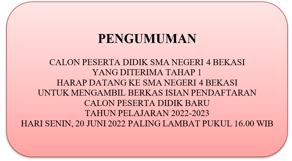 PENGUMUMAN PPDB TAHAP 1