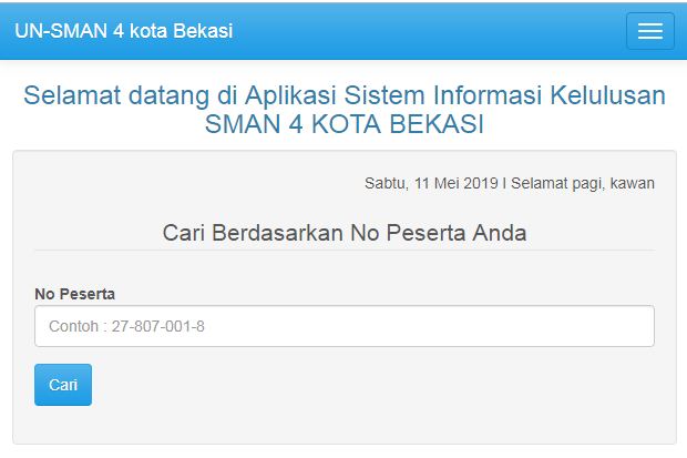 Pengumuman Kelulusan Ujian Nasional SMAN 4 Bekasi Akan di Infokan secara Online