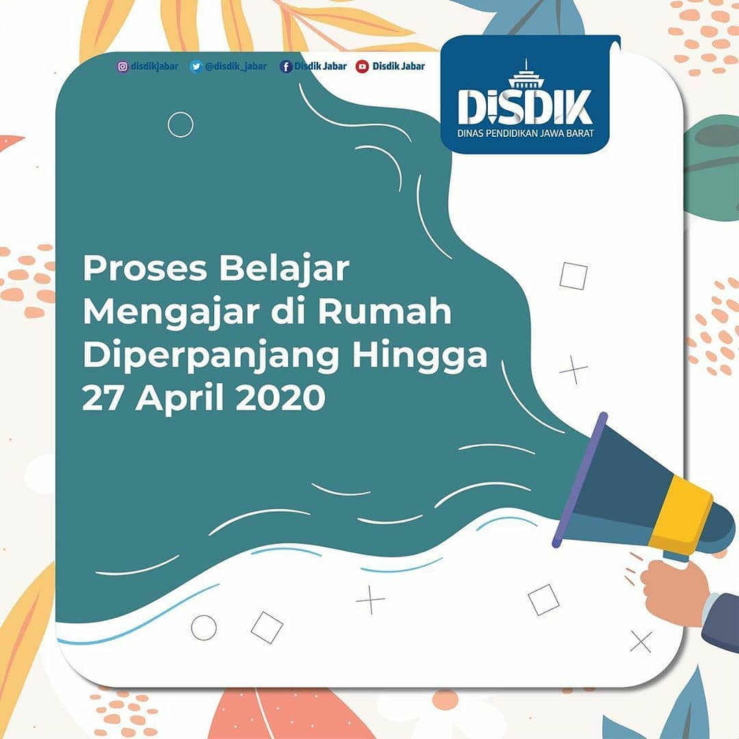 Proses belajar mengajar di rumah jenjang SMA, SMK, dan SLB, kembali diperpanjang hingga 27 April 2020,