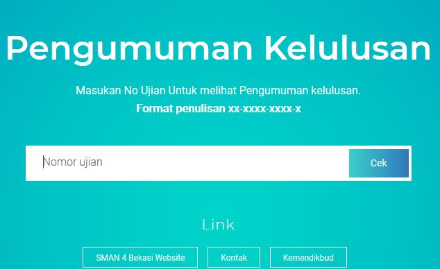 Pengumuman Kelulusan SMA Negeri 4 Bekasi Tahun Pelajaran 2019/2020